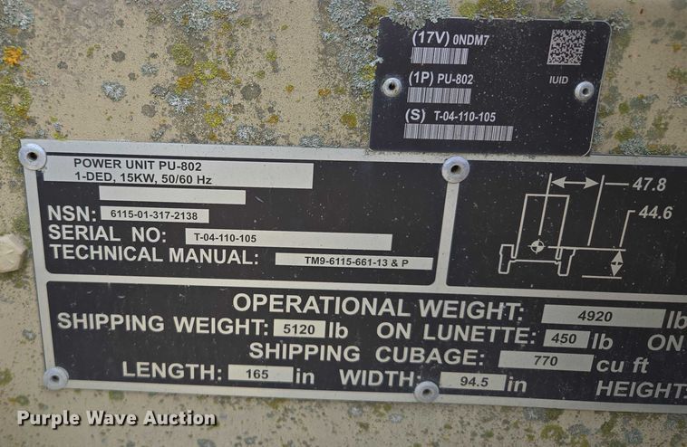 image for item EM7434 2003 Fermont Division MEP-804A generator