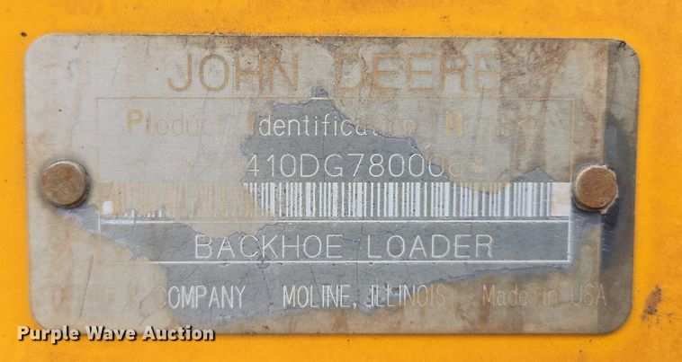 image for item EM7479 1991 John Deere 410D backhoe