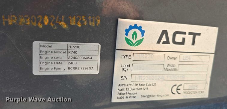 image for item EO1031 2025 AGT HR230 compact wheel  loader