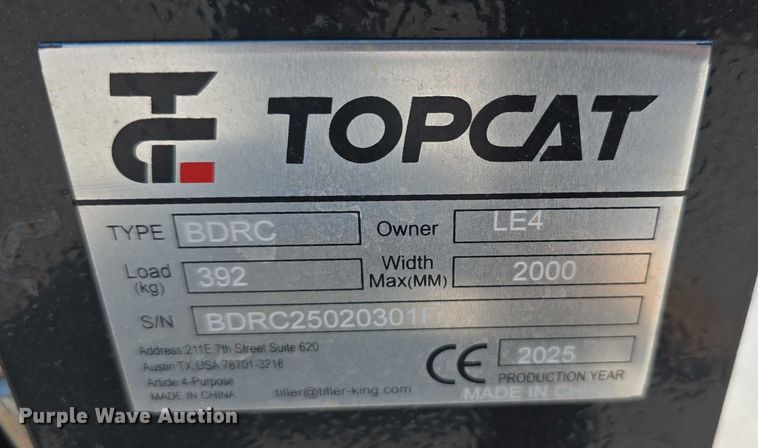 image for item EO1037 2025 TopCat BDRC skid steer boom rotary mower