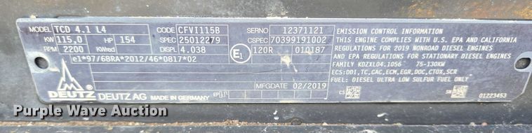 image for item EQ4031 2019 Case SV212D single drum vibratory roller