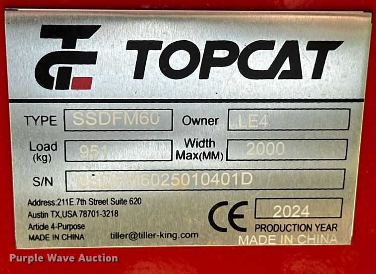 image for item EQ4874 2024 Topcat SSDFM69 skid steer mulcher