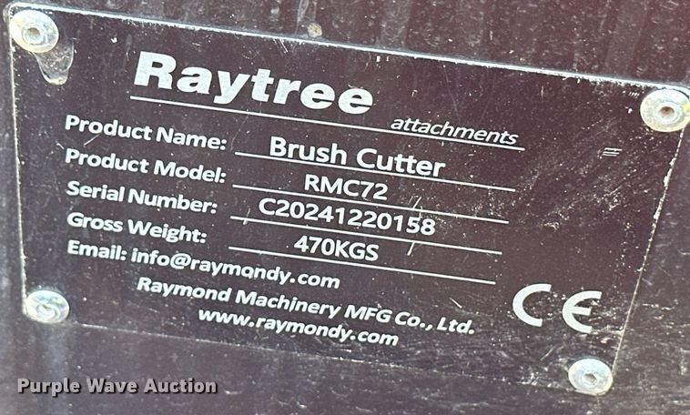image for item EQ4875 Raytree RMC72 skid steer rotary mower