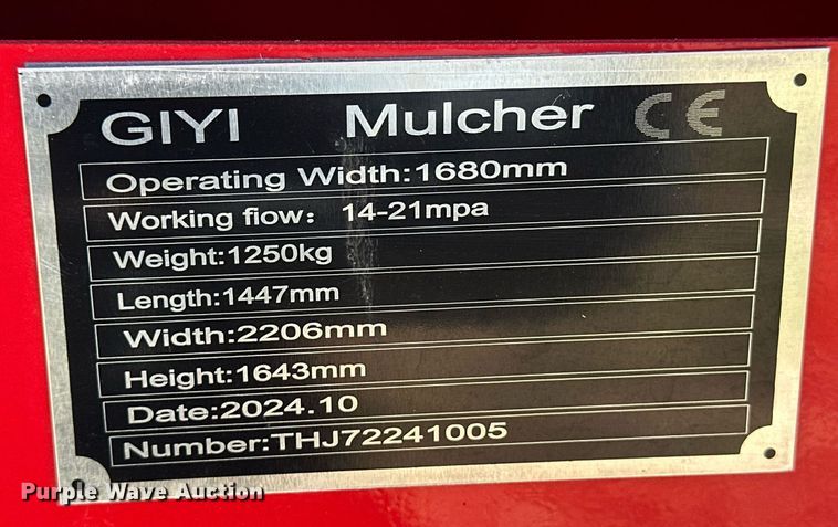 image for item EQ4885 2024 GIYI skid steer mulcher