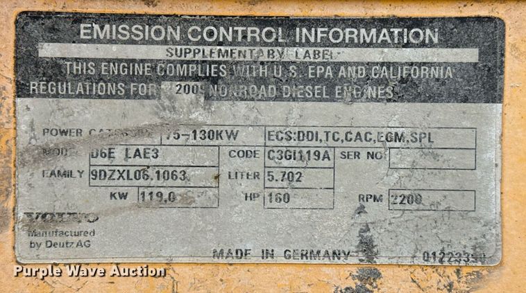 image for item EQ4913 2009 Volvo L90F wheel loader