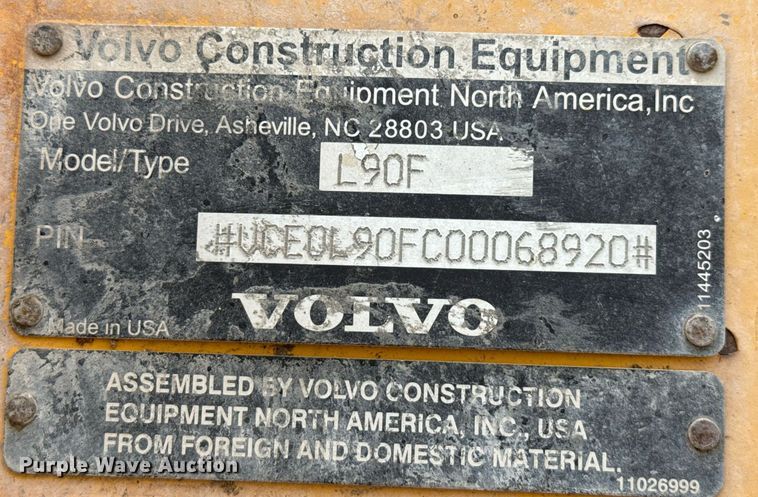 image for item EQ4913 2009 Volvo L90F wheel loader