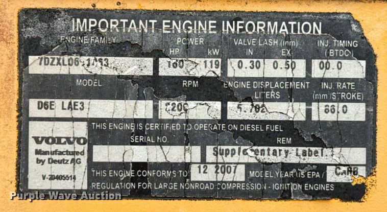 image for item EQ4914 2008 Volvo L90F wheel loader