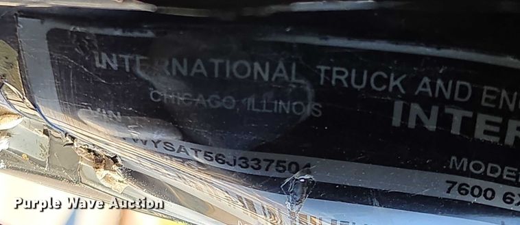 image for item EQ6997 2006 International 7600 sewer jetter truck