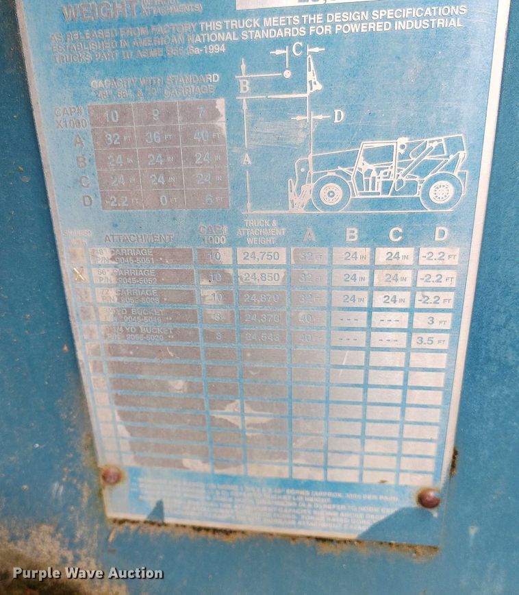 image for item YA0534 2000 Gradall 534C-10 telehandler