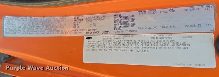 image for item DT6890 2000 Sterling L-Line dump truck