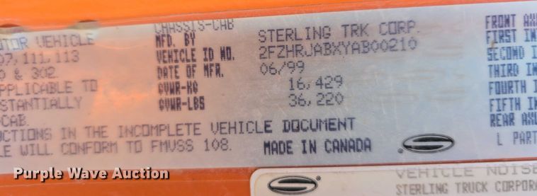 image for item DT6890 2000 Sterling L-Line dump truck