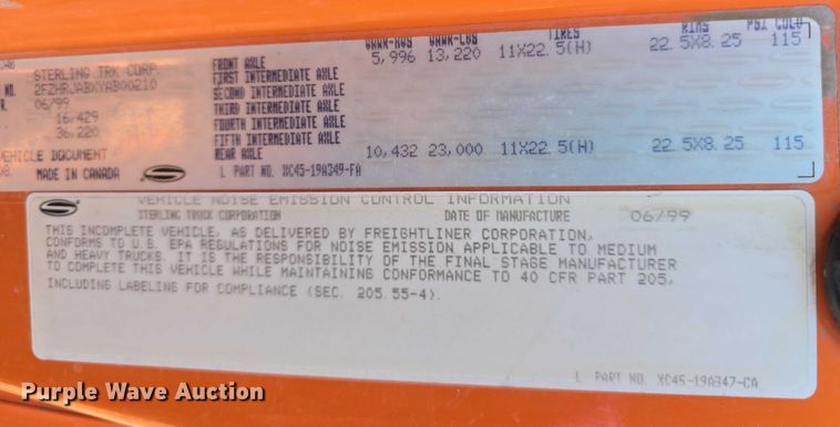 image for item DT6890 2000 Sterling L-Line dump truck