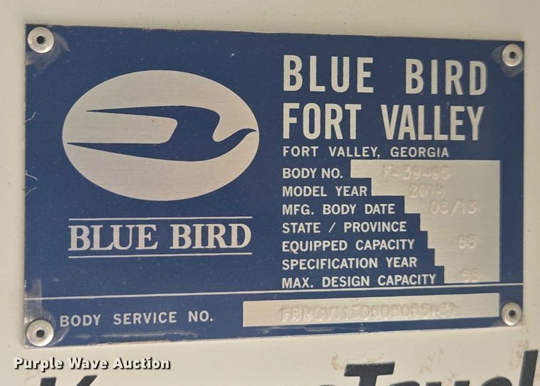 image for item DU7824 2014 Blue Bird Vision school bus