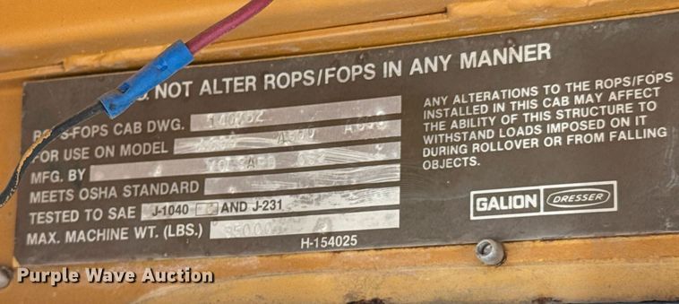 image for item DU9790 Dresser Galion A500 motor grader