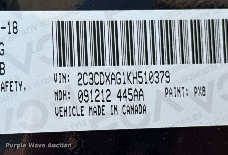 image for item DU9792 2019 Dodge Charger Police 