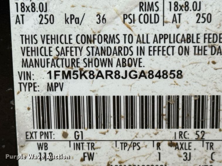 image for item DU9831 2018 Ford Explorer Police Interceptor SUV