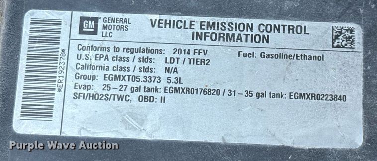 image for item DX5486 2014 Chevrolet Tahoe Police SUV