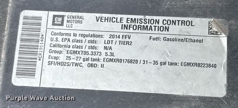 image for item DX5487 2014 Chevrolet Tahoe Police SUV