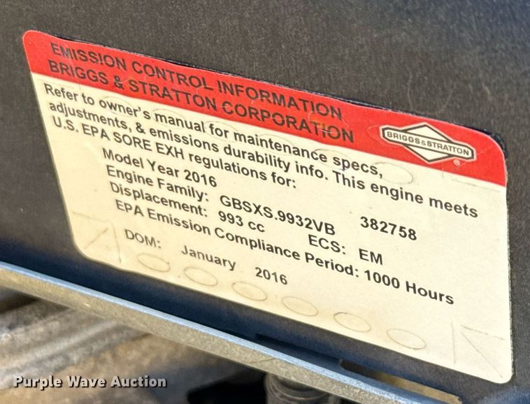 image for item DX5506 2016 Hustler Super 104 ZTR lawn mower