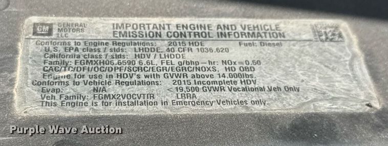 image for item DY0155 2015 Chevrolet Express G4500 ambulance