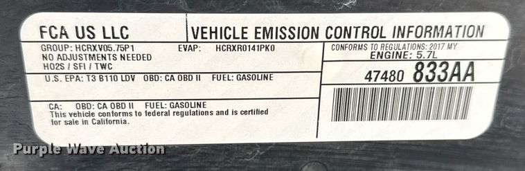 image for item DY0213 2017 Dodge Charger Police 