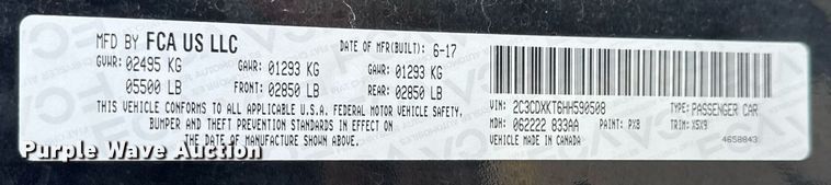 image for item DY0213 2017 Dodge Charger Police 