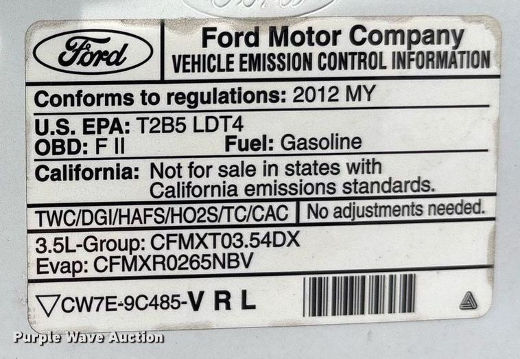 image for item DY0548 2012 Ford F150 SuperCrew pickup truck