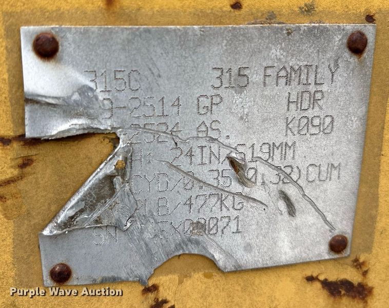 image for item DY0555 Caterpillar 315C excavator bucket