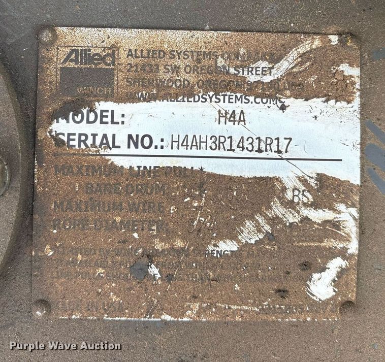 image for item DY0566 Allied H4A rear winch