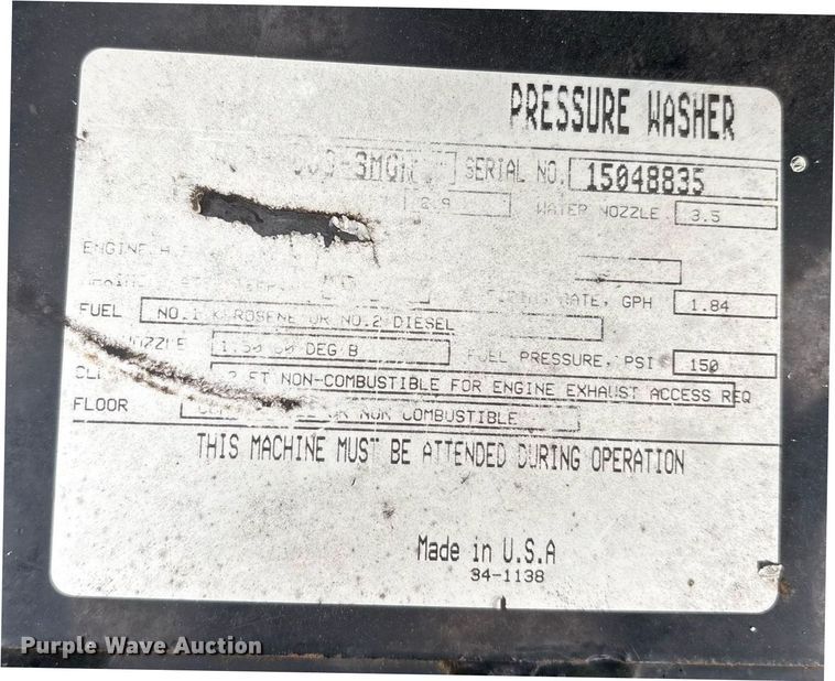 image for item DY0567 Mi-T-M Corp 3003 pressure washer