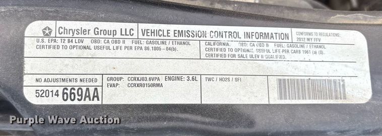 image for item DY0606 2012 Dodge Grand Caravan van