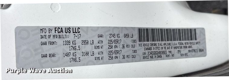 image for item DY0608 2017 Dodge Grand Caravan handicap accessible van