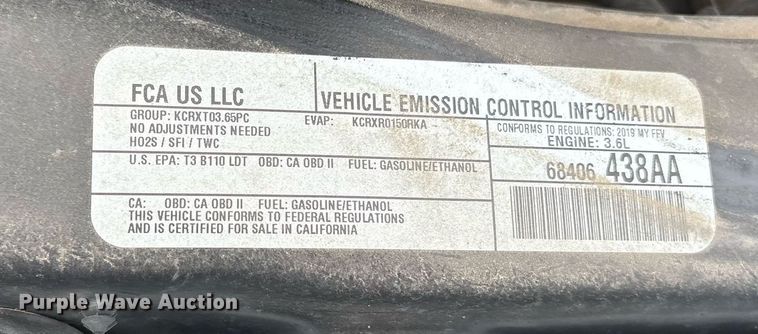 image for item DY0614 2019 Dodge Grand Caravan handicap accessible van