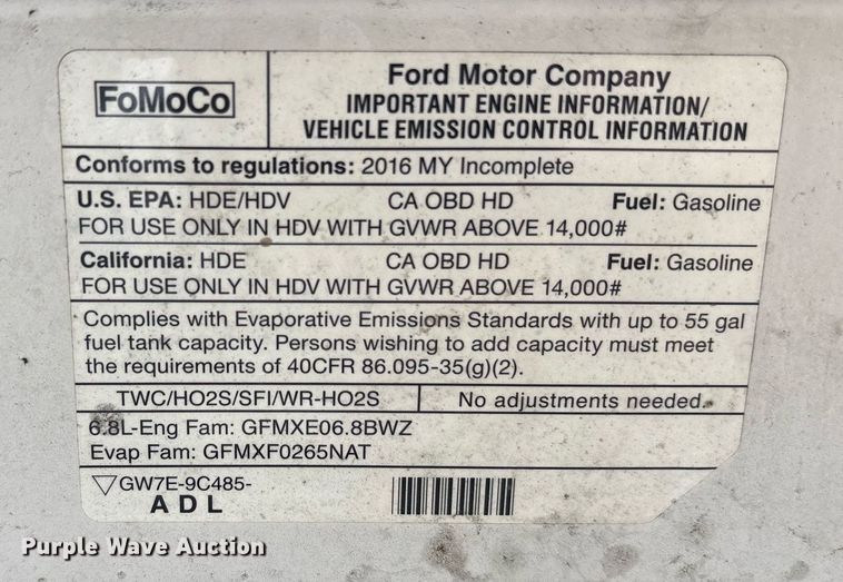 image for item DY0617 2016 Ford E450 shuttle bus