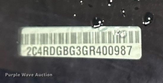 image for item DY0619 2016 Dodge Grand Caravan handicap accessible van
