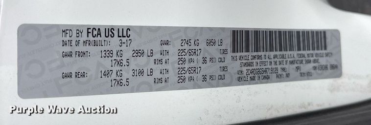 image for item DY0623 2017 Dodge Grand Caravan handicap accessible van