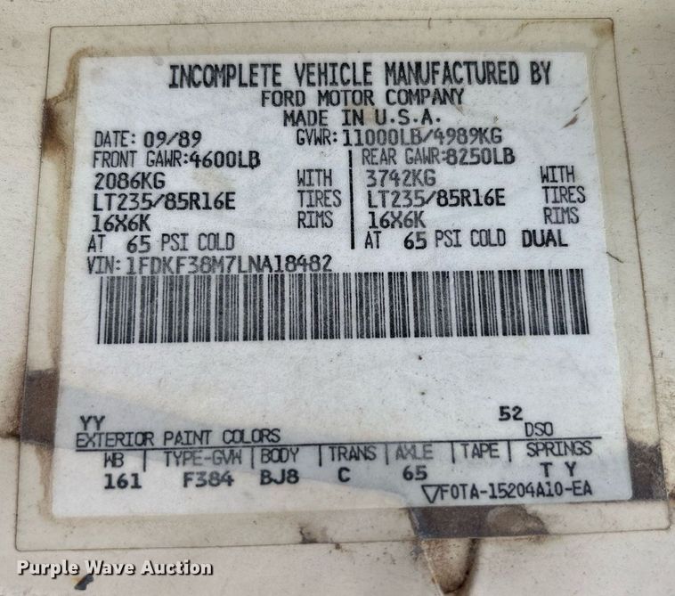 image for item DY2532 1990 Ford F350 Lariat brush fire truck