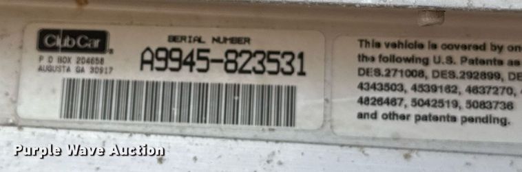 image for item DZ8505 1999 Club Car golf cart