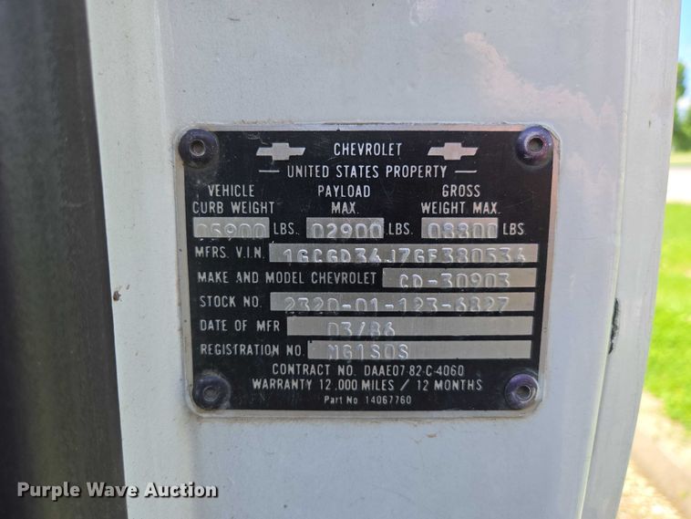 image for item ED2028 1986 Chevrolet D30 brush fire truck