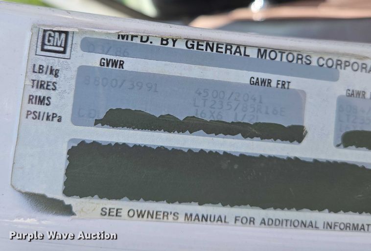 image for item ED2028 1986 Chevrolet D30 brush fire truck