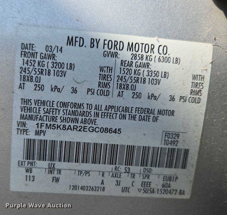 image for item EF1500 2014 Ford Explorer Police Interceptor SUV