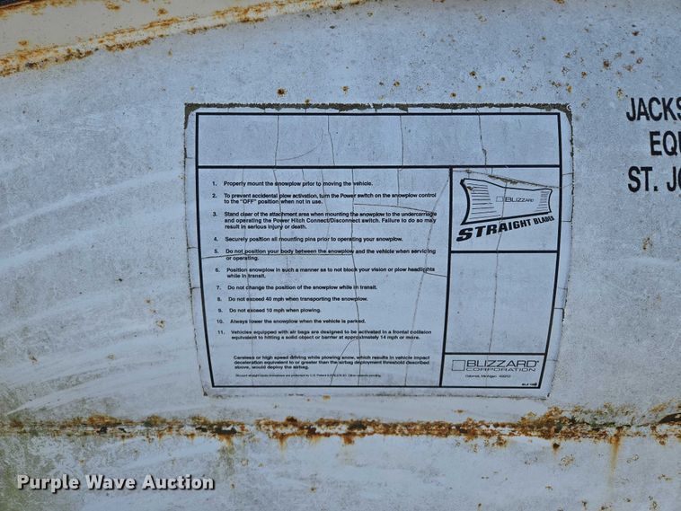 image for item EF1502 Blizzard Corporation skid steer snow pusher