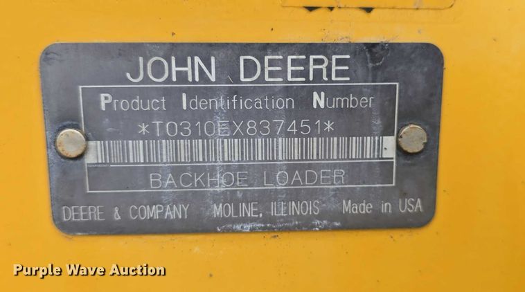 image for item EF3511 1997 John Deere 310E backhoe