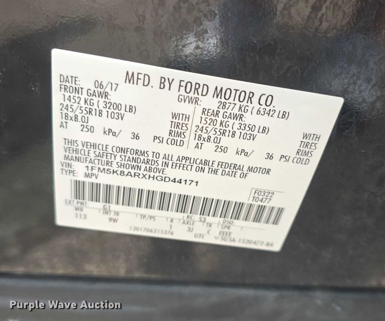 image for item EF3514 2017 Ford Explorer Police Interceptor SUV