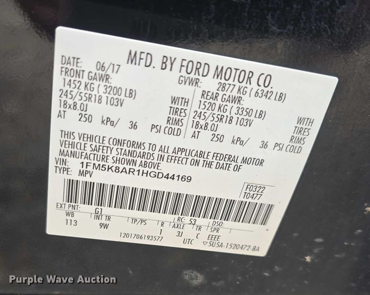 image for item EF3545 2017 Ford Explorer Police Interceptor SUV