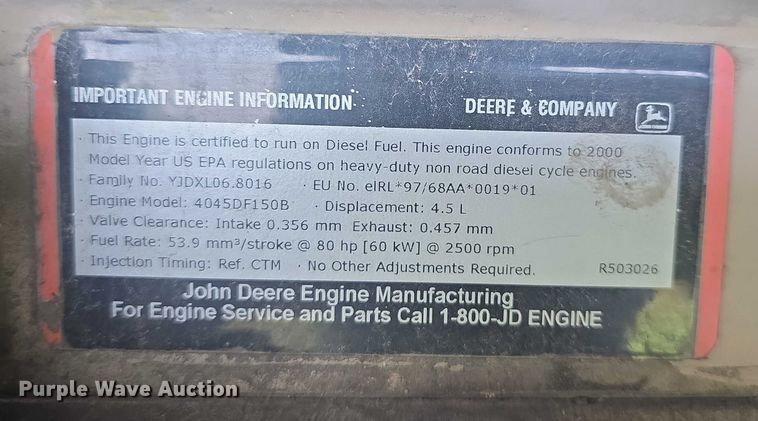 image for item EF3558 2000 Ingersoll Rand 185 air compressor