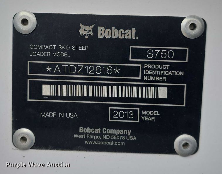 image for item EF3561 2013 Bobcat S750 skid steer loader