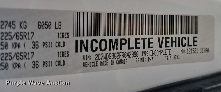 image for item EF3565 2015 Dodge Grand Caravan handicap accessible van