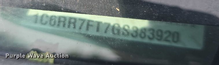 image for item EF3566 2016 Dodge Ram 1500 Quad Cab pickup truck