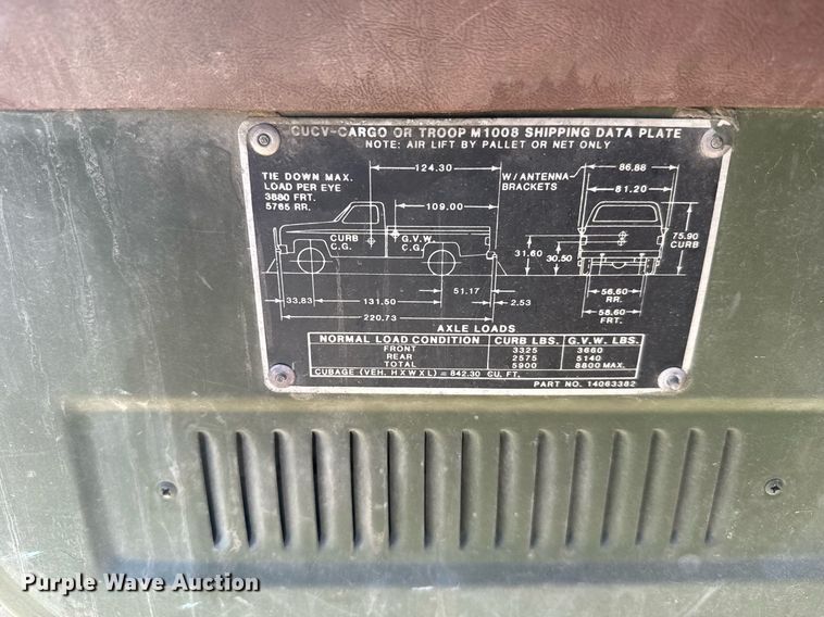 image for item EG6415 1985 Chevrolet D30 utility bed pickup truck